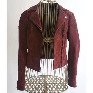 Express Suede Moto Jacket XS asymmetrical zip